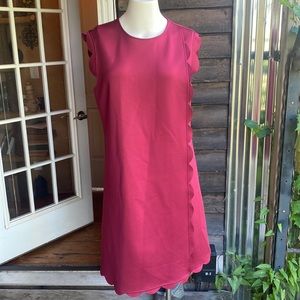 Ted Baker dress scalloped trim furnaed style purple berry magenta US 10 NWT.